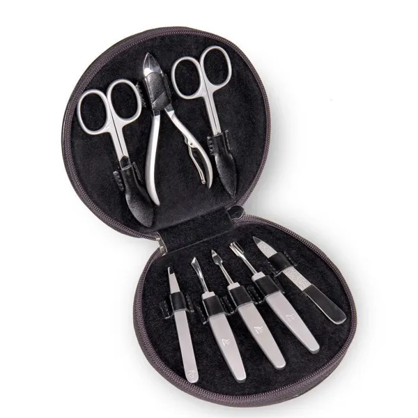 TR500R.0104 - 8-piece manicure case Manicure set black leather