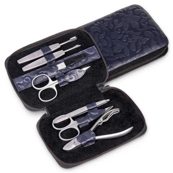 TR400R.504.0140 - 7-piece manicure case ornamento / navy (leather)