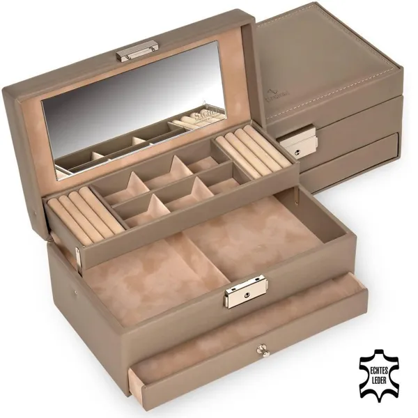 34.107.565943 - Jewellery box Helen nature taupe leather