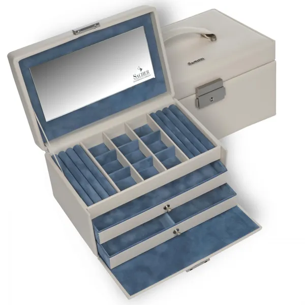 25.518.565608 - Jewellery box Elly elegance ivory full cowhide