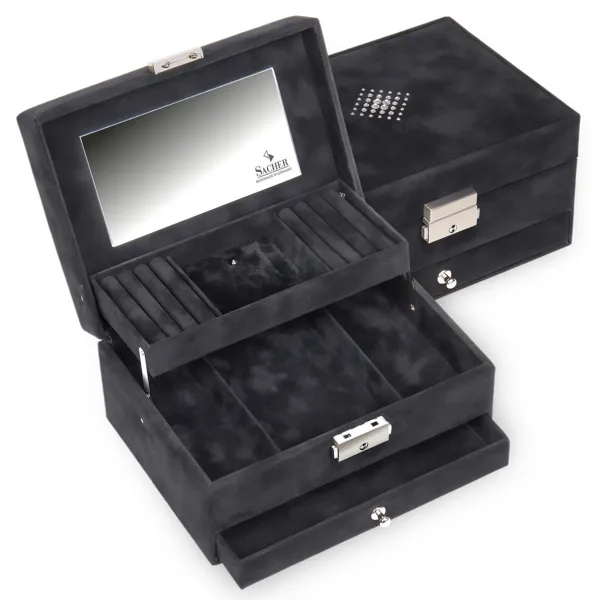 15.503.040404 - Jewellery box Carola crystalo black