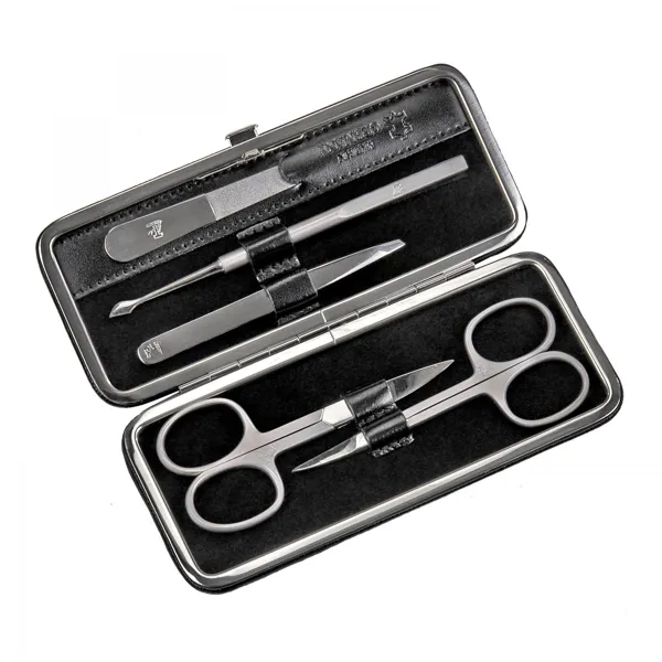TF300R.0104 - 5-piece manicure case manicure set black leather