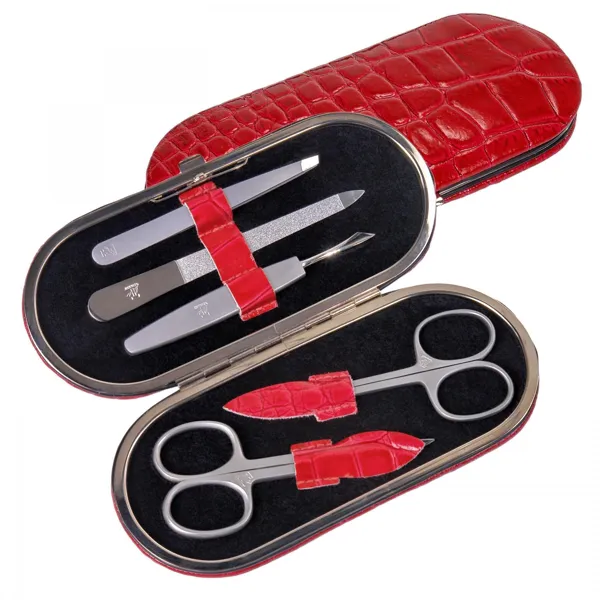 TF200R.1003 - 5-piece manicure case manicure set red leather