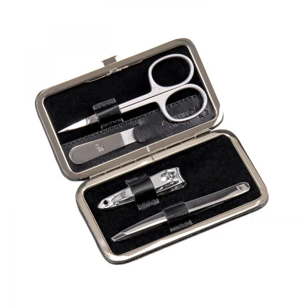 TF100R.0104 - 4-piece manicure case manicure set black leather