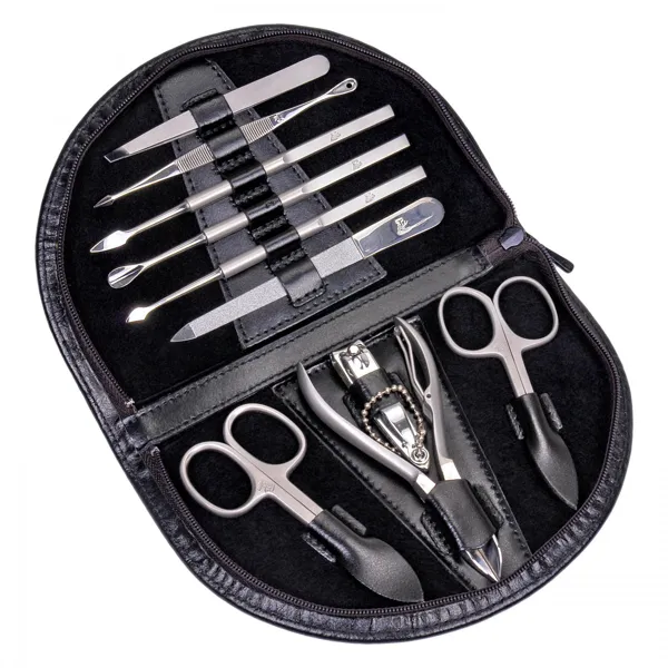 TR850R.0104 - 10-piece manicure case Manicure set black leather