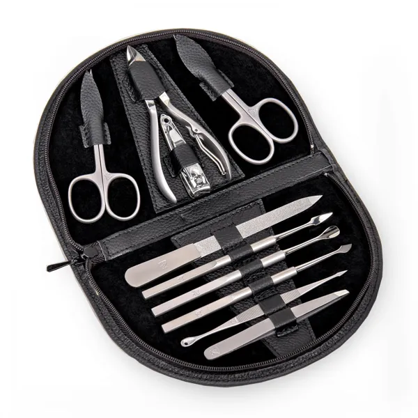 TR850R.1504 - 10-piece manicure case Manicure set black leather