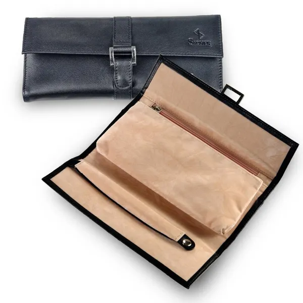 1011.010443 - Jewellery roll new classic black leather