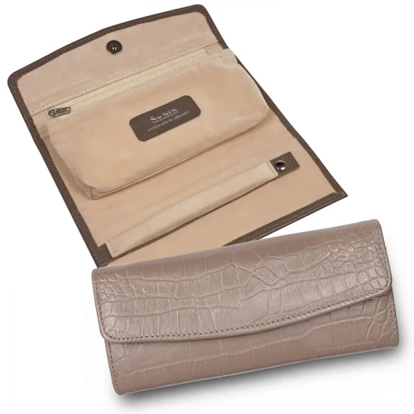 1010.0916P18 - Jewellery roll new classic grey full grain leather