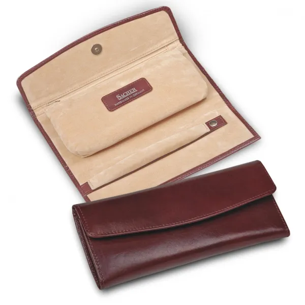 1010.1101P18 - Jewellery roll new classic bordeaux full grain cowhide