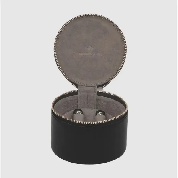 803119.08 - Jewellery case round nappa black (full cowhide)