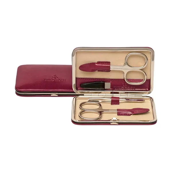 803665.00 - 4-piece manicure case Merino red