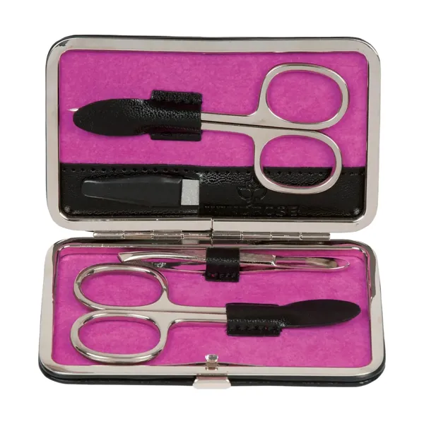 803665.09 - 4-piece manicure case Merino Moda black