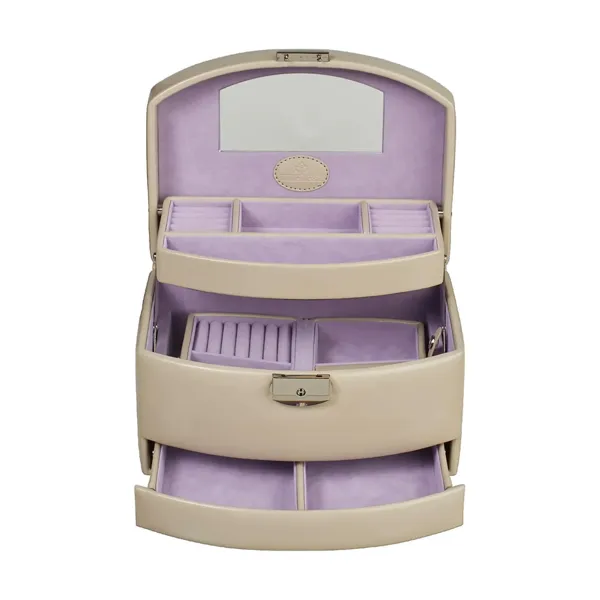 803692.12 - Automatik-Schmuckkoffer mit Reiseeinsatz Merino Moda beige