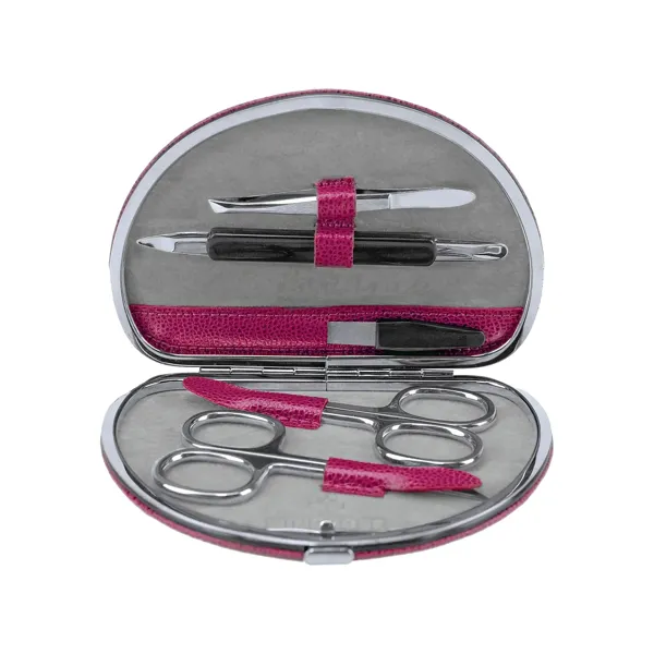 803864.06 - 5-piece manicure case Beluga berry (leather)