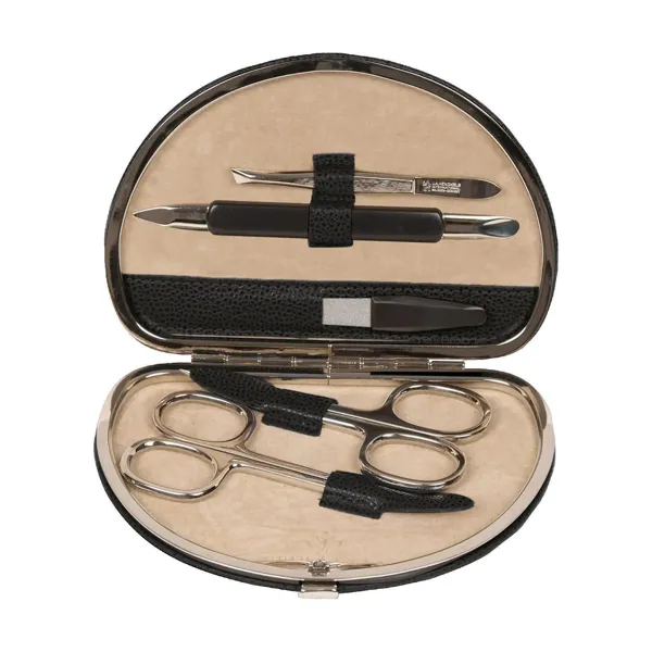 803864.08 - 5-piece manicure case Beluga black (leather)