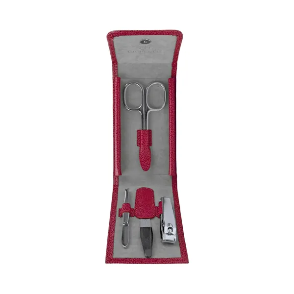 803867.06 - 4-piece manicure case Beluga berry (leather)