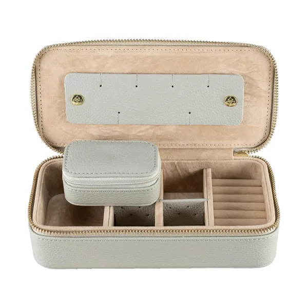 803972.07 - Jewellery case M with zip fastener Aurora light grey