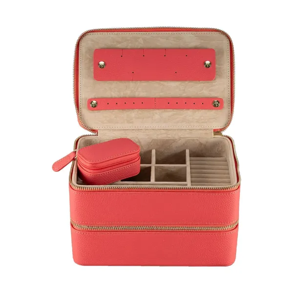 803974.01 - Jewellery case L with zip fastener Aurora coral