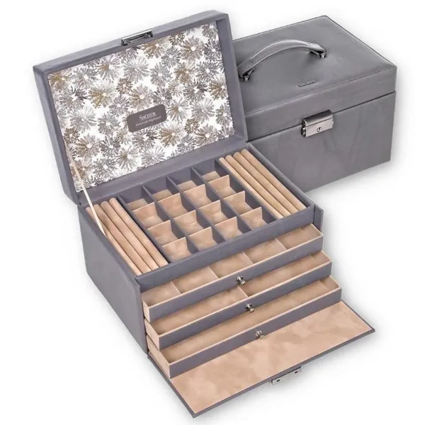 77.510.561643 - Jewellery box Lena fleur venice grey (leather)