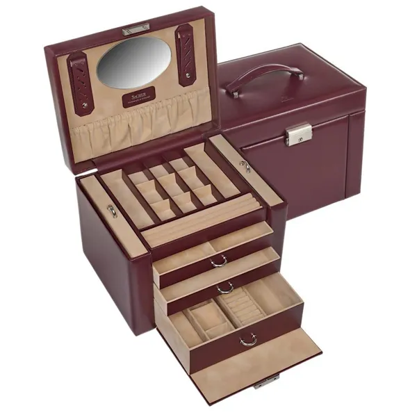 88.107.010143 - Jewellery box Marta new classic bordeaux (leather)