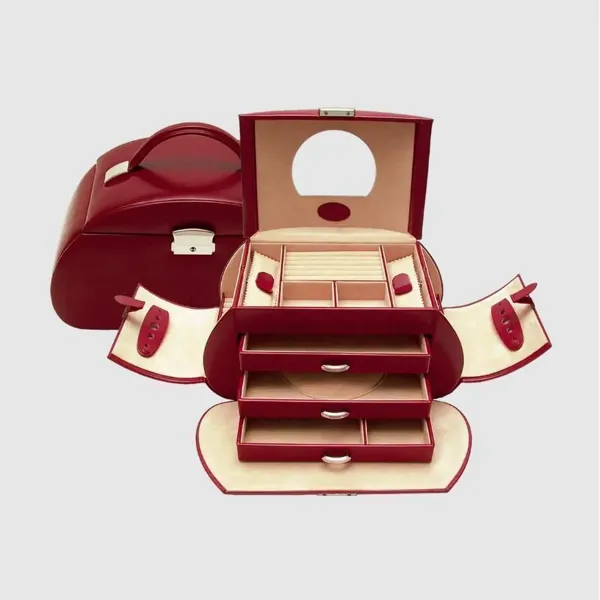 803689.00 - Jewellery case Merino red
