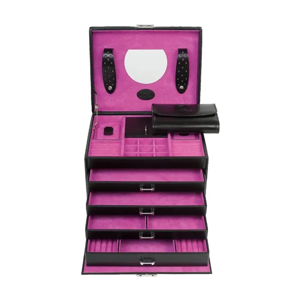 803696.09 - Jewellery case with integrated jewellery bag Merino Moda black