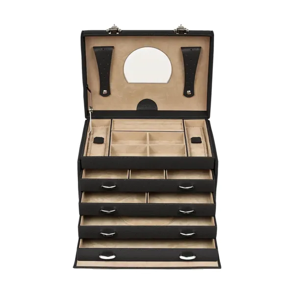 803850.08 - Jewellery case Beluga black (leather)