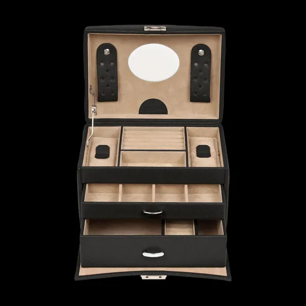 803855.08 - Jewellery case Beluga black (leather)