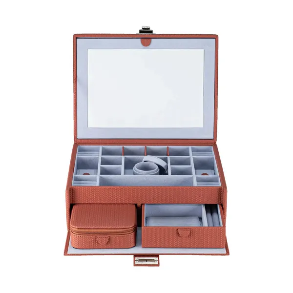 803954.03 - Jewellery case L with insert Corbello terracotta