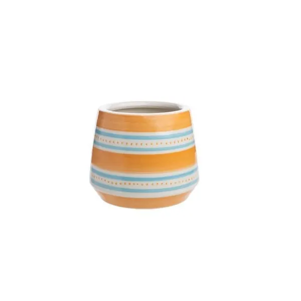 POR677 - ORANGE AQUARELL flower pot