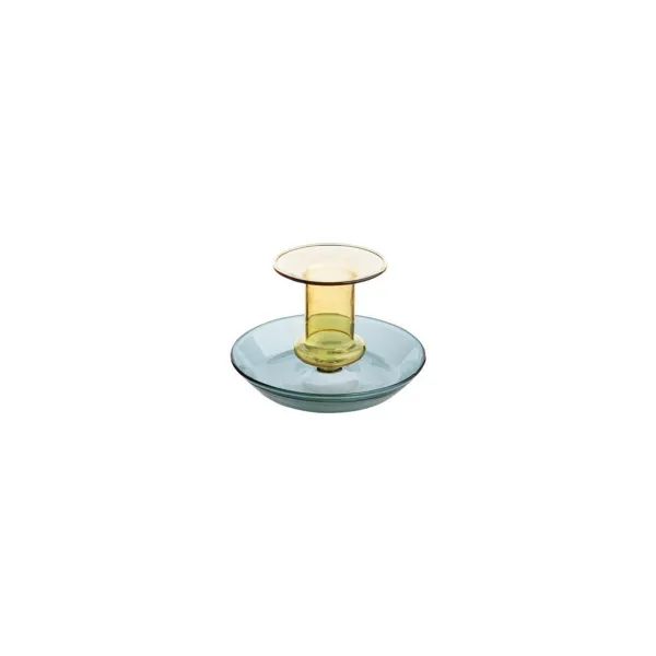 GLA017 - Candle holder GREEN RAINBOW