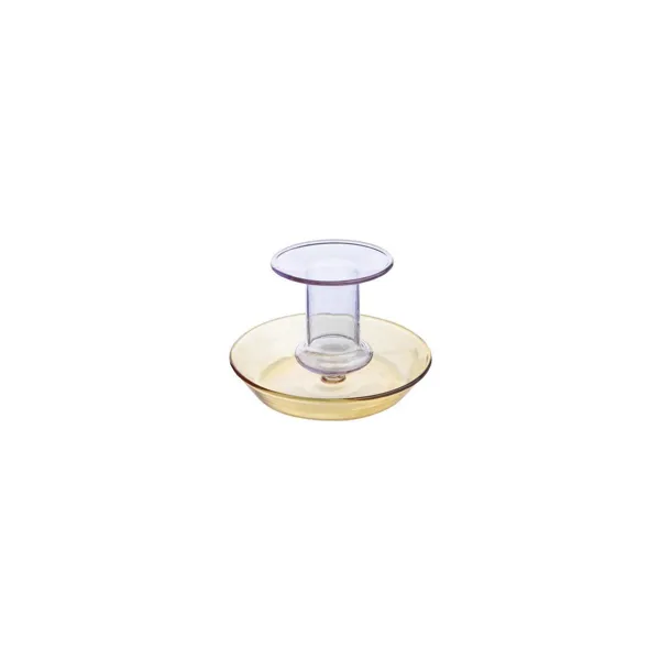GLA018 - Candle holder YELLOW RAINBOW