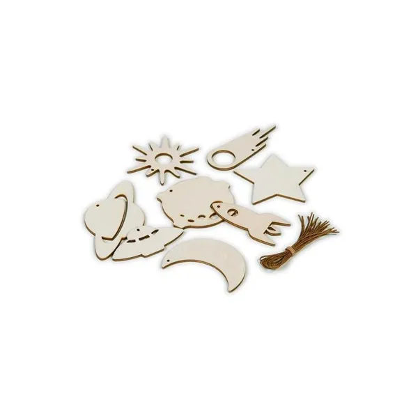 Space WOOD decoration MEDIUM - 24 pcs