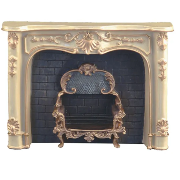 1.859/3 - Marble Fireplace, cream white, miniature