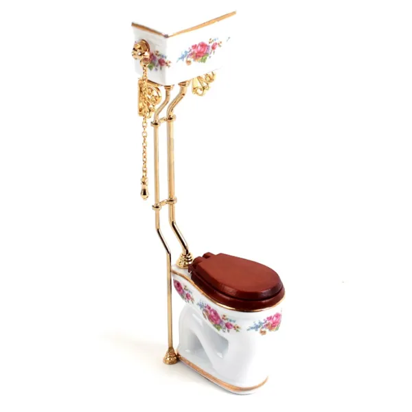 001.744/3 - High Flush Toilet "Dresden Rose", miniature