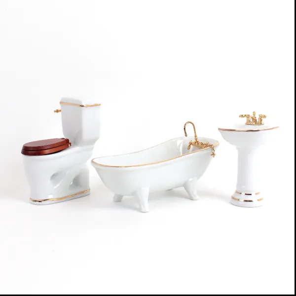 001.767/3 - Bathroom Set, White, 3 Pieces, miniature