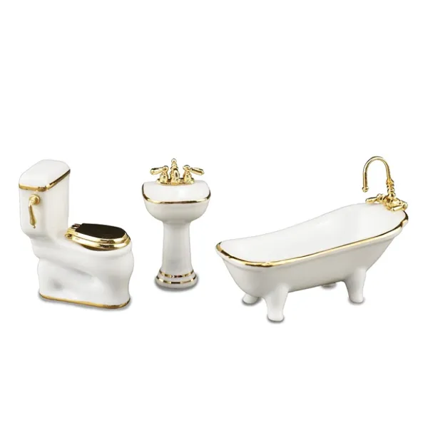 001.420/6 - Bathroom Set, 3 pieces, white, miniature