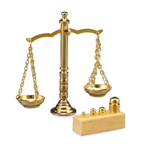 001.636/5 - Pharmacist scales with weights, miniature
