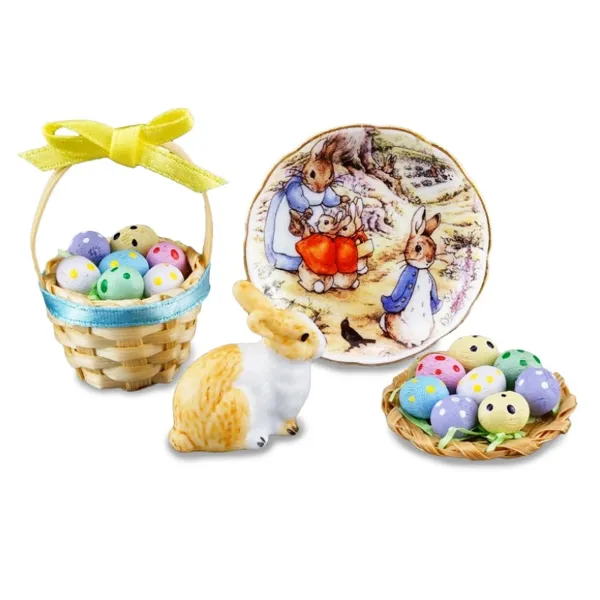 001.321/6 - Easter bunny with eggs, miniature