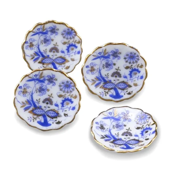 001.353/5 - 4 Cake Plates "Blue Onion", miniature