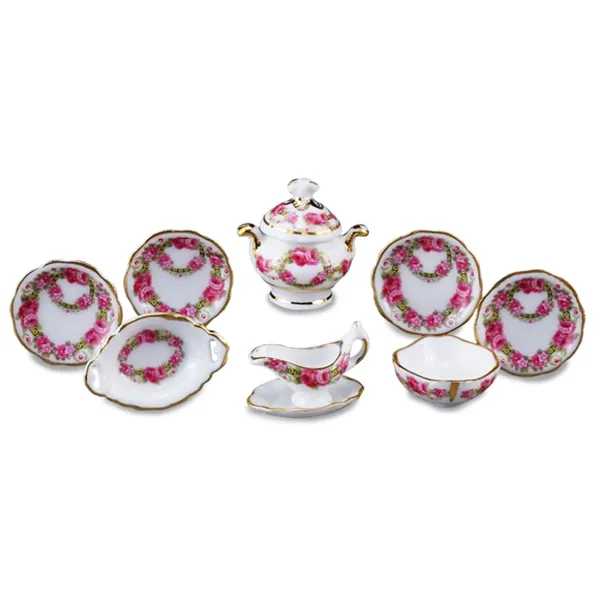 001.385/6 - Table service "Rosenband", 9 pieces, miniature
