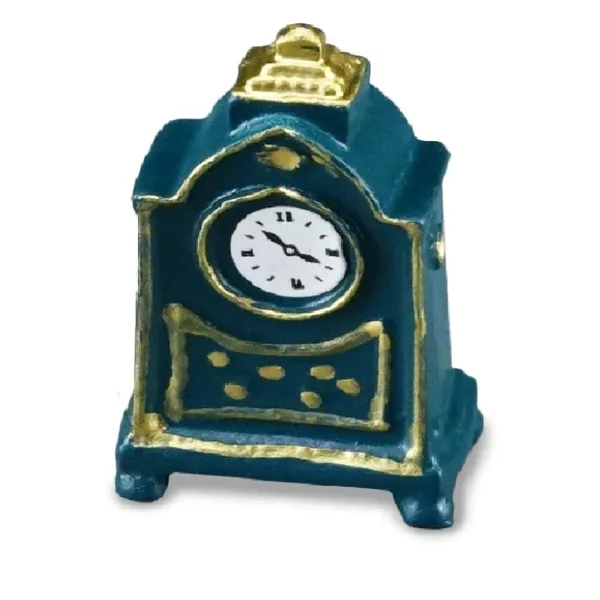 001.465/5 - Blue metal mantel clock, miniature