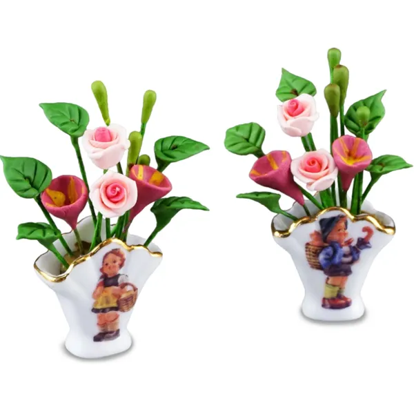 001.616/6 - Fan vases with bumblebee decoration