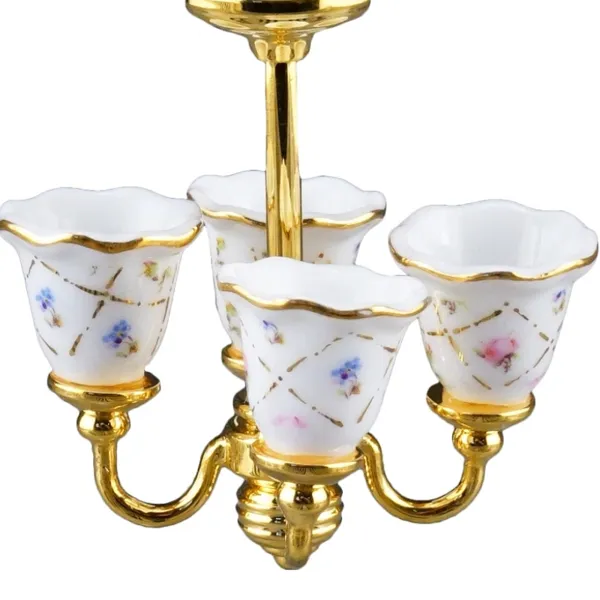 001.880/0 - Deckenlampe, vierarmig "Karo Gold", Miniatur