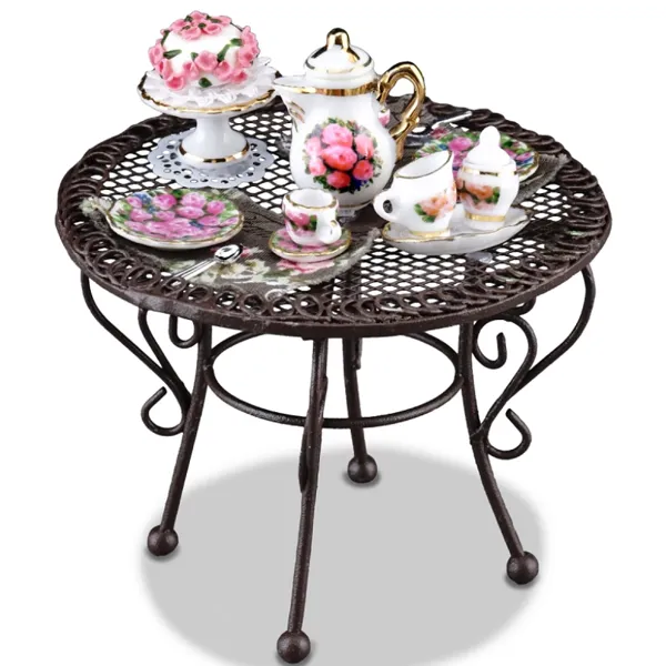 001.808/4 - Garden table with Rose Coffee Set, miniature
