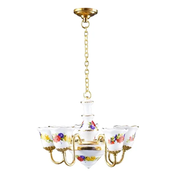001.890/0 - Porcelain chandelier "Biedermeier", miniature