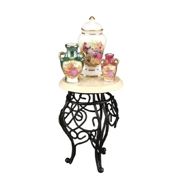 001.704/5 - Metal side table with vases, miniature