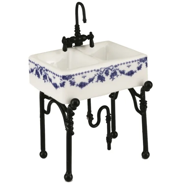 001.740/1 - Small kitchen sink "Blue Rose", miniature