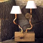 LGH0210 - Double table lamp of copper pipes BONZAI II