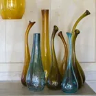 AGL0152 - Glass vase SWAN medium olive
